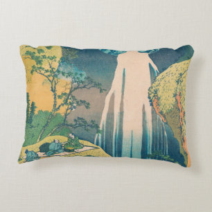 Hokusai Amida Falls Japan Waterfall Accent Pillow