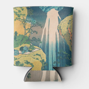 Hokusai Amida Falls Japan Waterfall  Can Cooler