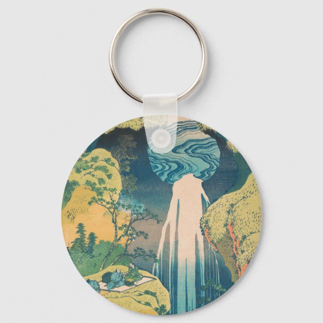 Hokusai Amida Falls Japan Waterfall  Keychain (Front)