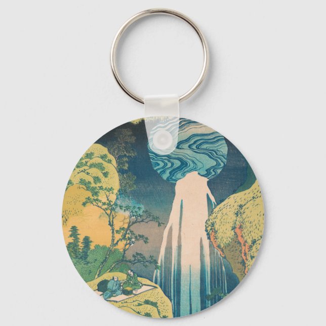 Hokusai Amida Falls Japan Waterfall  Keychain (Front)