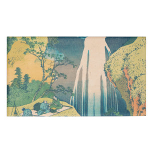 Hokusai Amida Falls Japan Waterfall Name Tag