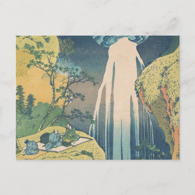 Hokusai Amida Falls Japan Waterfall  Postcard (Front)