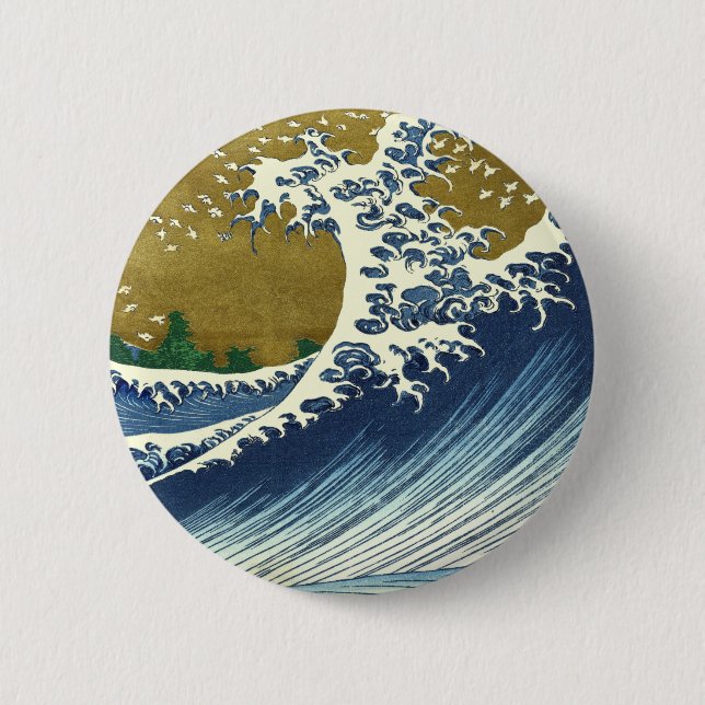 Hokusai Big Wave Japan Japanese Art 2 Inch Round Button (Front)