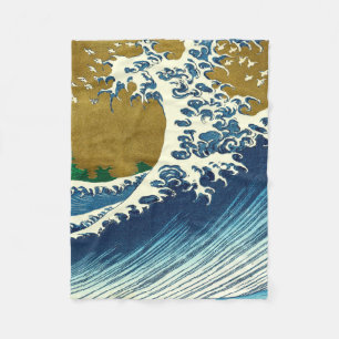 Hokusai Big Wave Japan Japanese Art Fleece Blanket