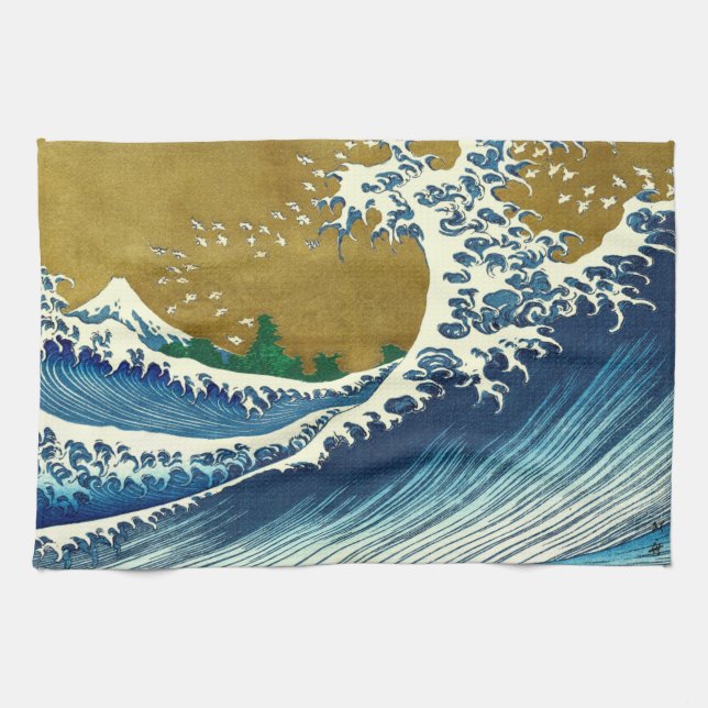 Hokusai Big Wave Japan Japanese Art Kitchen Towel (Horizontal)