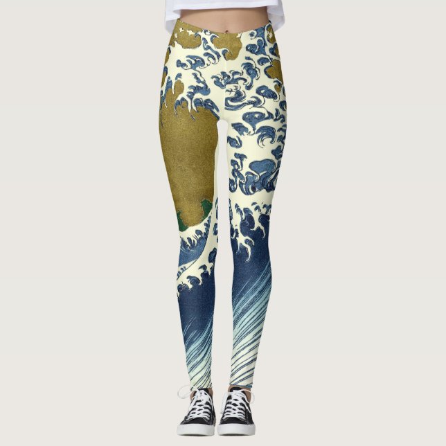 Hokusai Big Wave Japan Japanese Art Leggings (Front)