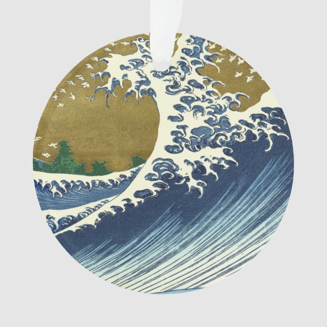 Hokusai Big Wave Japan Japanese Art Ornament (Front)