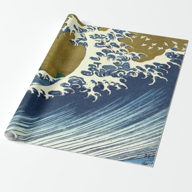 Hokusai Big Wave Japan Japanese Art Wrapping Paper (Unrolled)
