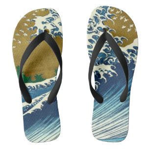 Hokusai Big Wave Japan Vintage Ocean Flip Flops