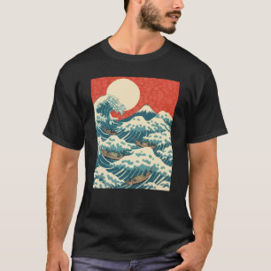 Hokusai Big Wave Retro Japanese Art T-Shirt