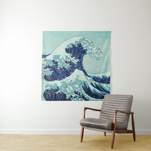 Hokusai Blue Waves Tapestry (In Situ)