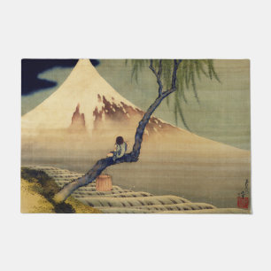 Hokusai Boy Viewing Mount Fuji Japanese Vintage Doormat