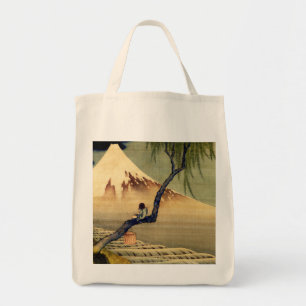 Hokusai Boy Viewing Mount Fuji Japanese Vintage Tote Bag