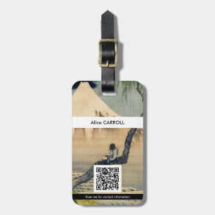 Hokusai - Boy Viewing Mount Fuji - QR Code Luggage Tag