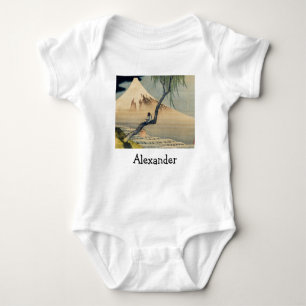 Hokusai - Boy Viewing Mt Fuji Baby Bodysuit