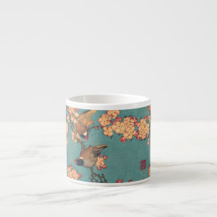 Hokusai Bullfinch and Cherry Blossom Vintage Bird Espresso Cup