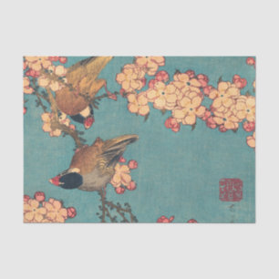 Hokusai Bullfinch and Cherry Blossom Vintage Bird Tissue Paper
