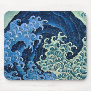Hokusai Feminine Wave Japan Vintage Ocean Mouse Pad