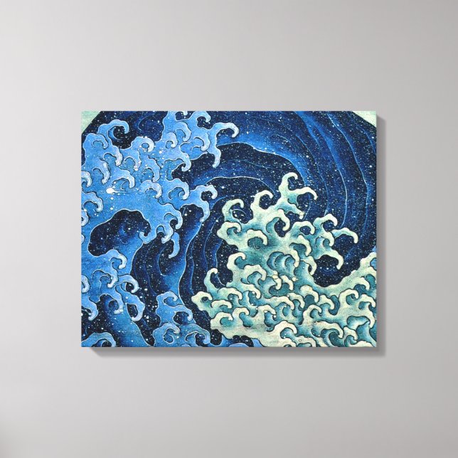 Hokusai Feminine Wave Vintage Ocean  Canvas Print (Front)