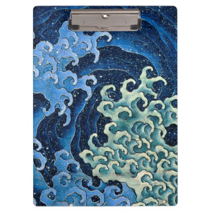 Hokusai Feminine Wave Vintage Ocean  Clipboard