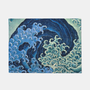 Hokusai Feminine Wave Vintage Ocean Doormat
