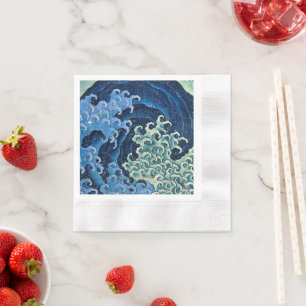 Hokusai Feminine Wave Vintage Ocean Napkin