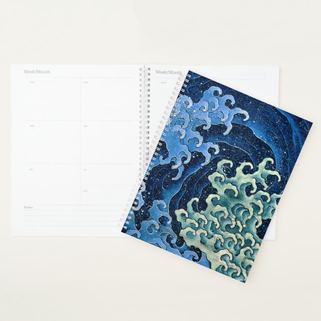 Hokusai Feminine Wave Vintage Ocean  Planner (Display)
