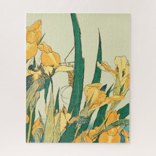 Hokusai grasshopper and iris Japan Jigsaw Puzzle