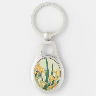 Hokusai grasshopper and iris Japan Keychain