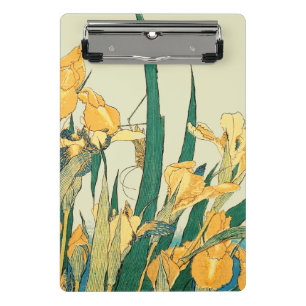 Hokusai grasshopper and iris Japan Mini Clipboard