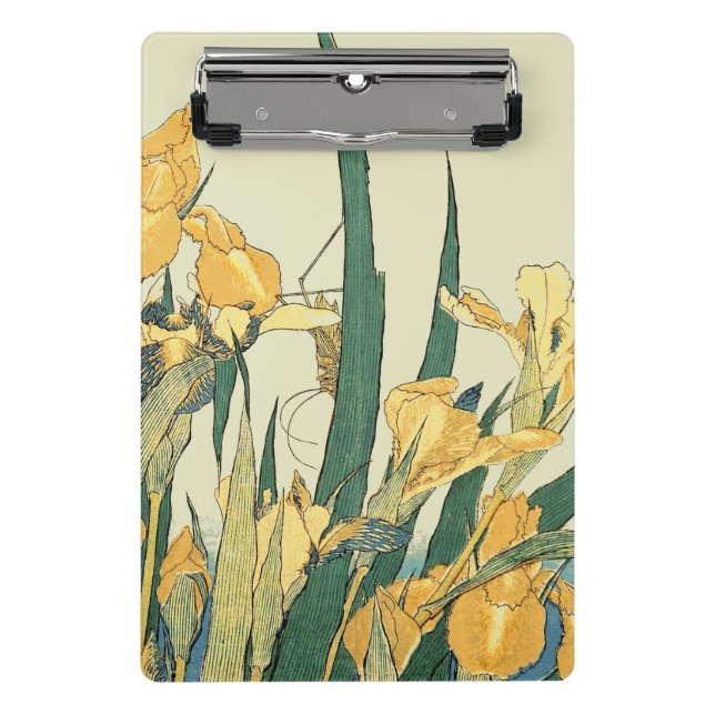 Hokusai grasshopper and iris Japan Mini Clipboard (Front)