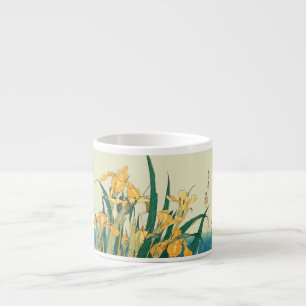 Hokusai Grasshopper Iris Vintage Print: Japanese Espresso Cup