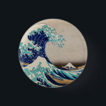 Hokusai Great Wave off Kanagawa. Vintage japan art 1 Inch Round Button<br><div class="desc">Katsushika Hokusai "The Great Wave off Kanagawa" button. Vintage japan illustration.</div>