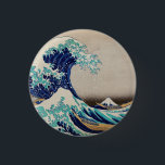 Hokusai Great Wave off Kanagawa. Vintage japan art 1 Inch Round Button<br><div class="desc">Katsushika Hokusai "The Great Wave off Kanagawa" button. Vintage japan illustration.</div>