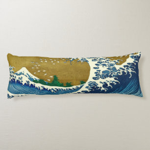 Hokusai Great Wave Pattern: Japanese Ukiyo-e Art Body Pillow