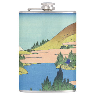 Hokusai Hakone Lake in Sagami Province Hip Flask