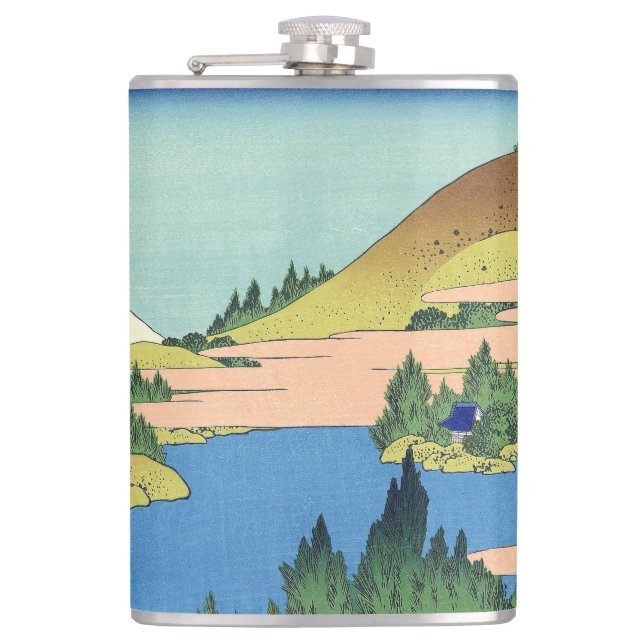 Hokusai Hakone Lake in Sagami Province   Hip Flask (Front)