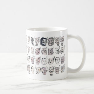 Hokusai , Image of faces from the Hokusai manga Coffee Mug