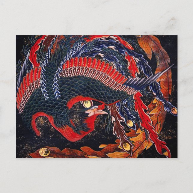 Hokusai Japanese Phoenix Postcard (Front)