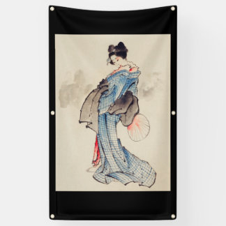 HOKUSAI JAPANESE PRINT BANNER WITH GROMMETS