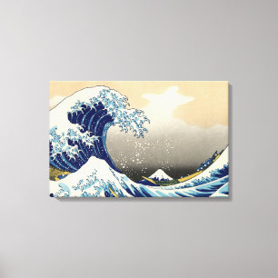 Hokusai la grande enveloppe de toile de vague