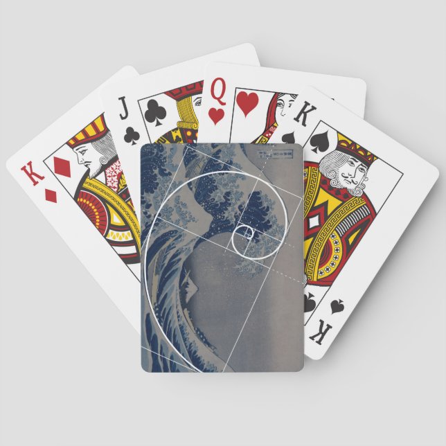 Hokusai Meets Fibonacci, Golden Ratio Playing Cards (Back)