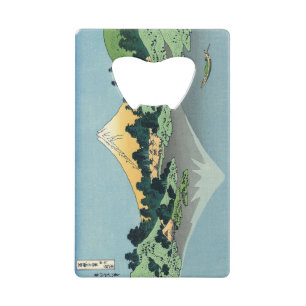 Hokusai Mount Fuji reflects in Lake Kawaguchi Credit Card Bottle Opener