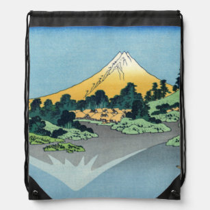 Hokusai - Mount Fuji Reflects in Lake Kawaguchi Drawstring Bag