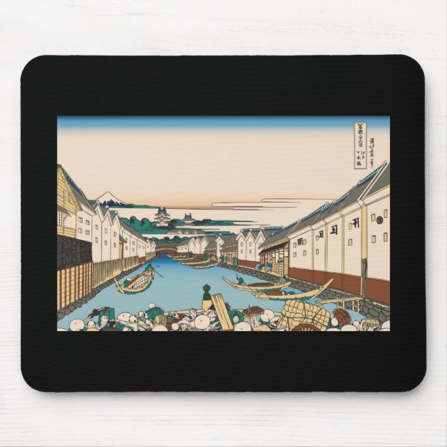 Hokusai Nihonbashi bridge in Edo Mouse Pad (Front)