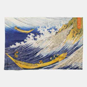 Hokusai Ocean Waves Kitchen Towel