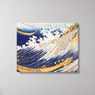 Hokusai Ocean Waves Sea Boats Canvas Print