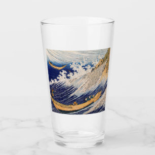 Hokusai Ocean Waves Sea Boats Glass