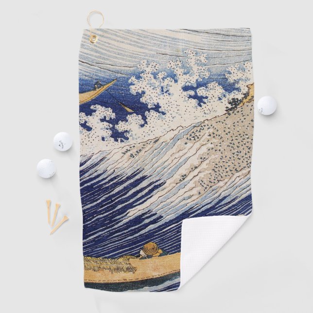 Hokusai Ocean Waves Sea Boats Golf Towel (InSitu)