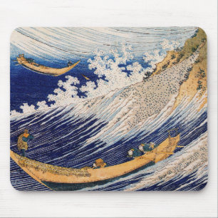 Hokusai Ocean Waves Sea Boats Mouse Pad
